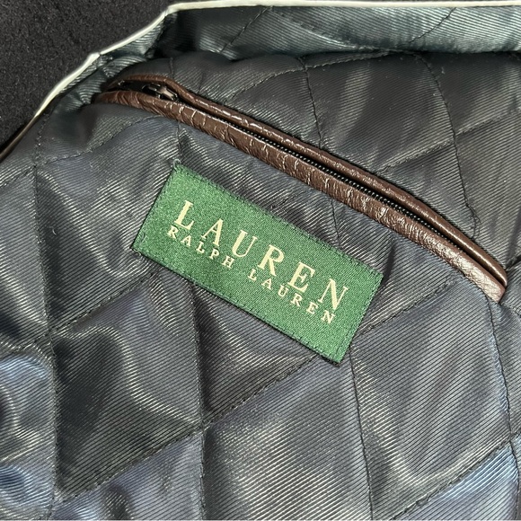 Classic LAUREN: Ralph Lauren BLACK Wool Blend Duffle Coat w Hood & Zipper Sz XL - Picture 2 of 13